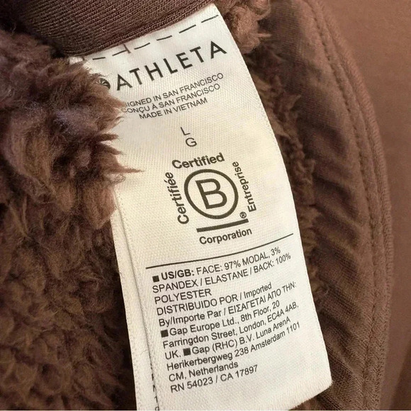 Athleta Womens westbound Sherpa Brown Jacket size Large - Picture 3 of 15
